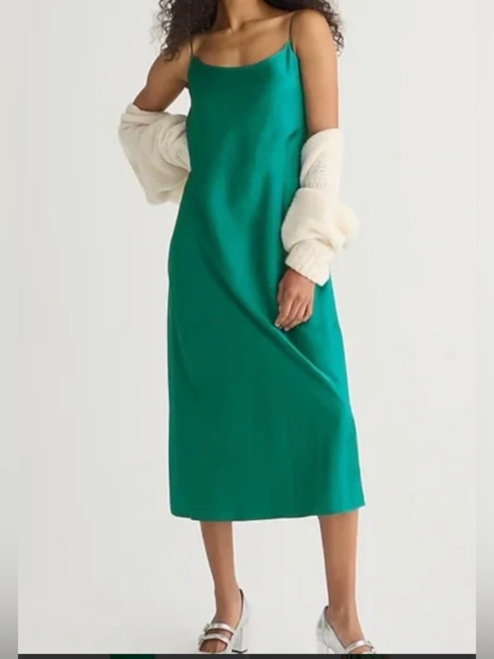 NWT J.Crew Gywneth Slip Dress Emerald Green sz 8